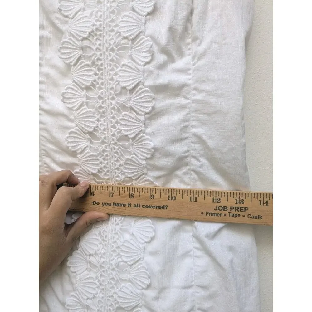 Lilly Pulitzer Women's Sheath Dress Railee Resort White Floral Cross Eyelet S 6